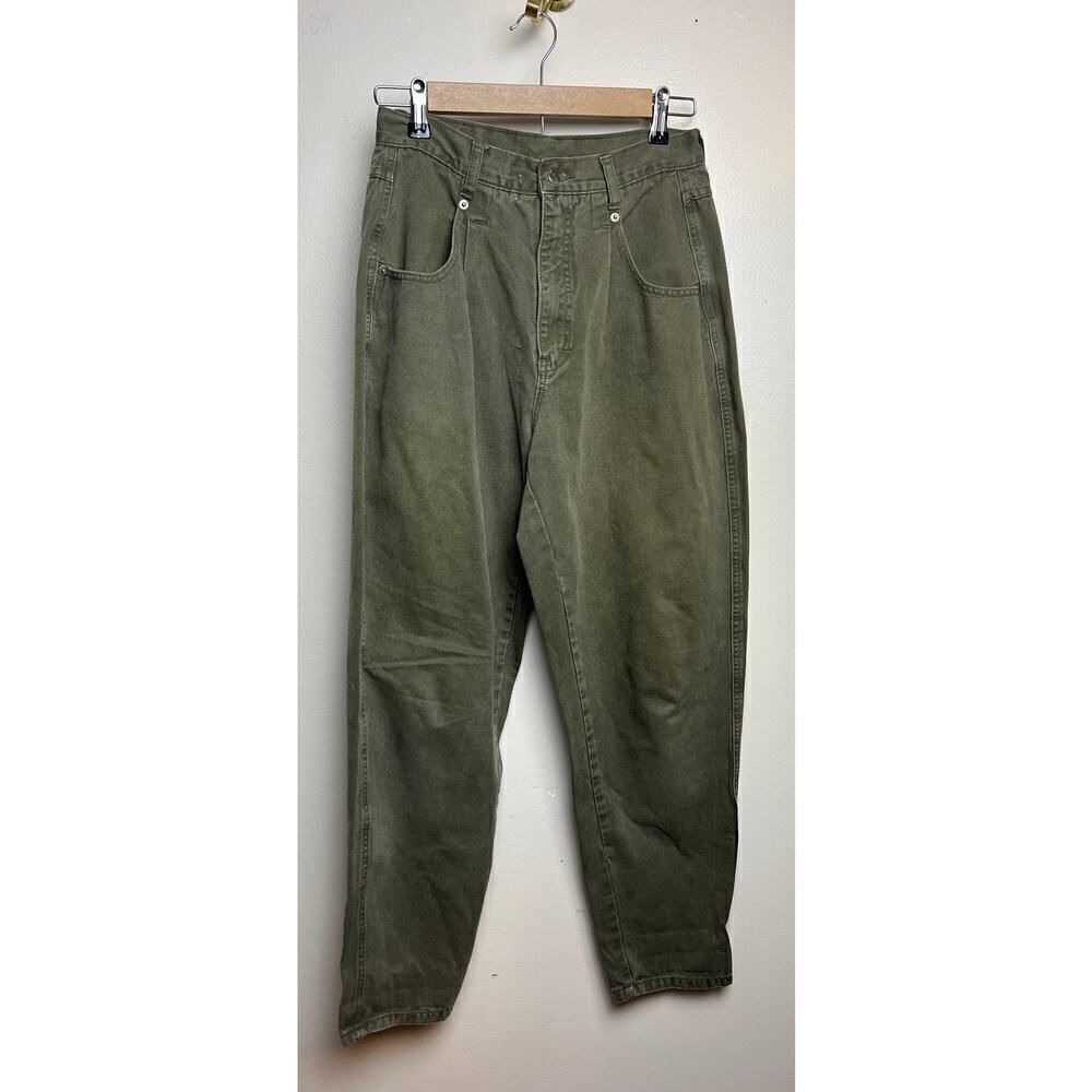 VTG 90's Brittania Green High Waisted Pleated Jeans Women’s Sz. 10